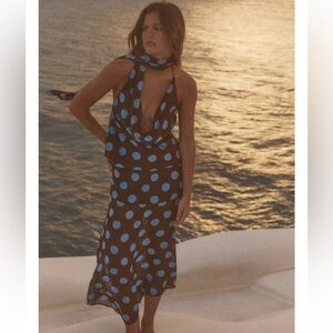 NWT Zara Black and Blue Asymmetrical Skirt